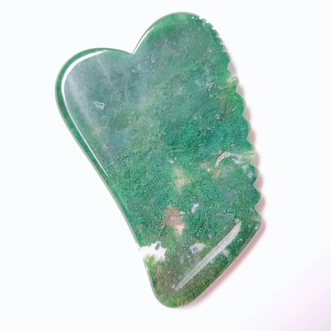 

Best Quality Wholesale Massager Jade Guasha Anti Aging Moss Agate