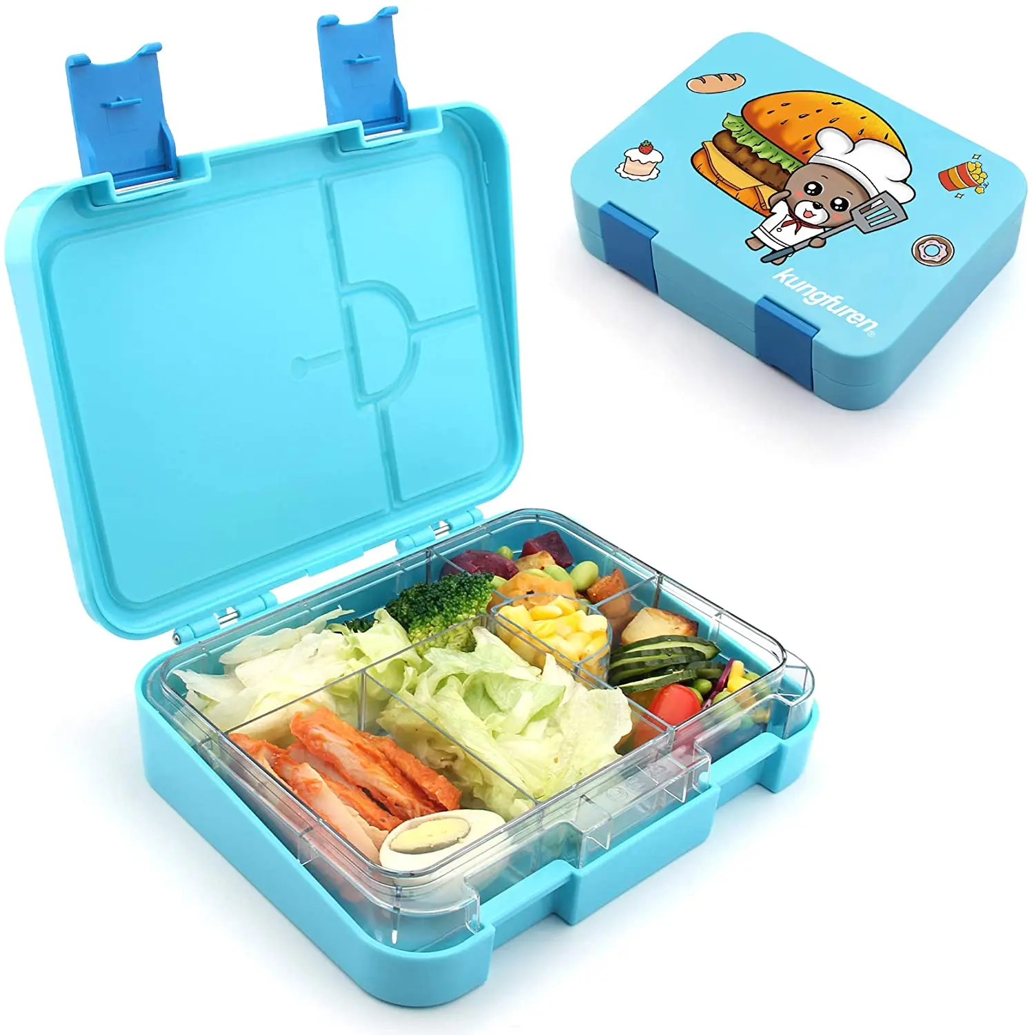 

Factory Wholesale Lunchbox 2021 Enhanced microwave 6 Compartment plastic bento lunch box for kids, Customized