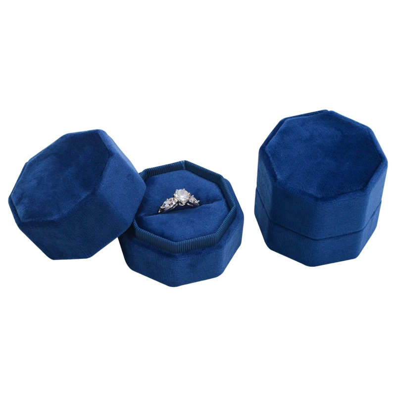 

Wholesale Luxury Jewelry Packaging With Logo Insert Velvet Ring Box Dark Blue, Dirty pink/dark blue/sky blue/lake blue
