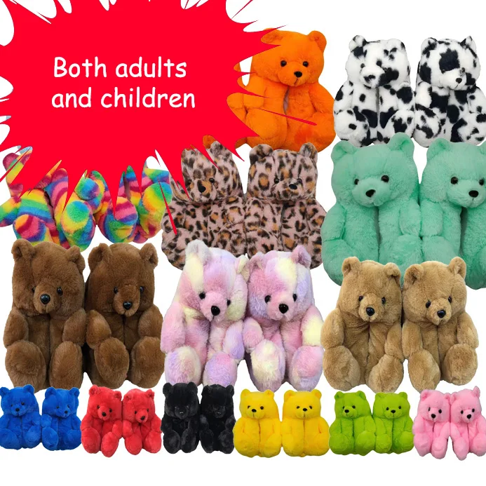 

plush teddy bear slippers for women girls toys teddy bear slippers bulk adults kids texdy tesdy teddt bear slippers