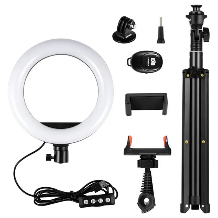 

LED Ring Light 10 with Tripod Stand for YouTube Video and Makeup LED Camera Light with Cell Phone Holder Desktop LED Lamp