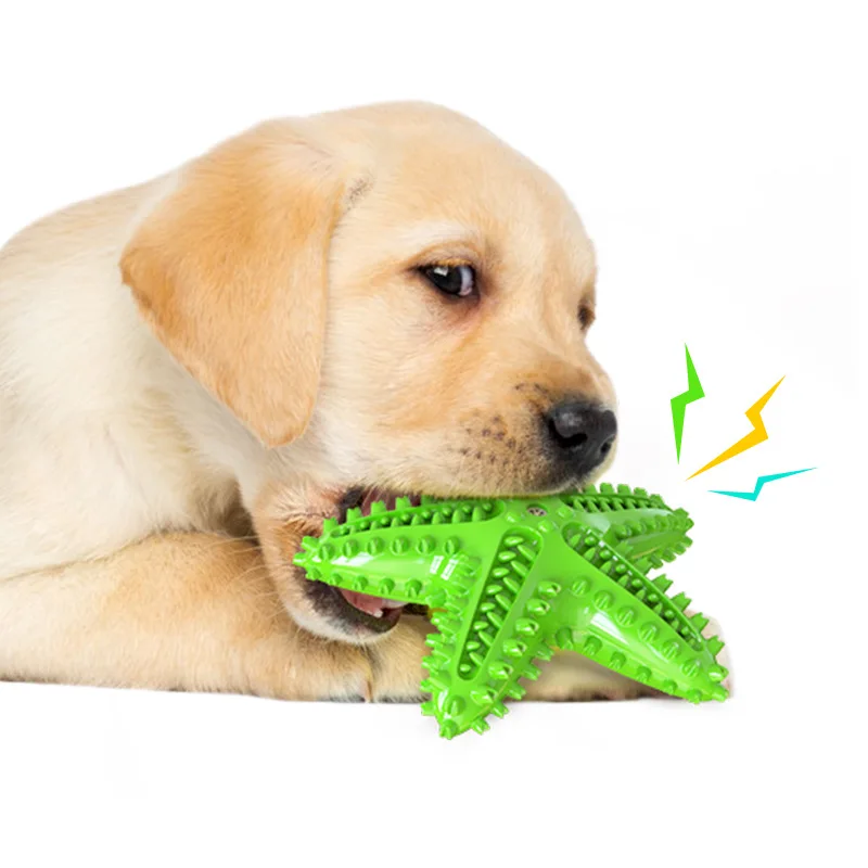

Custom Starfish Shapes Molar Play Interactive Chew Toy Pet Dog Toys, Blue/yellow/green