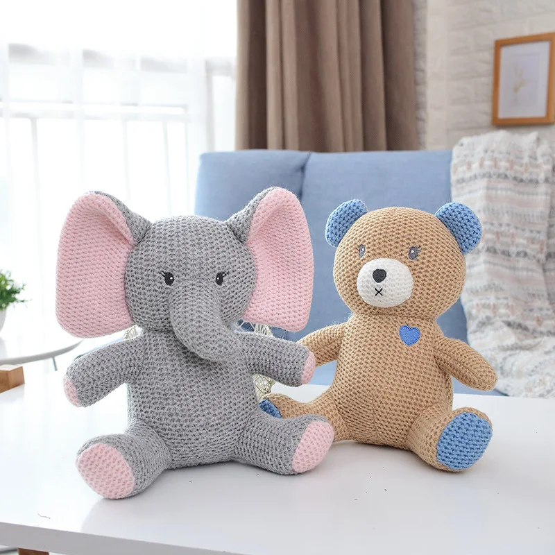
Sample 22Dollar free shipping 8 Elephant plush toy cute dinosaur doll for kids gift Knitting toy 