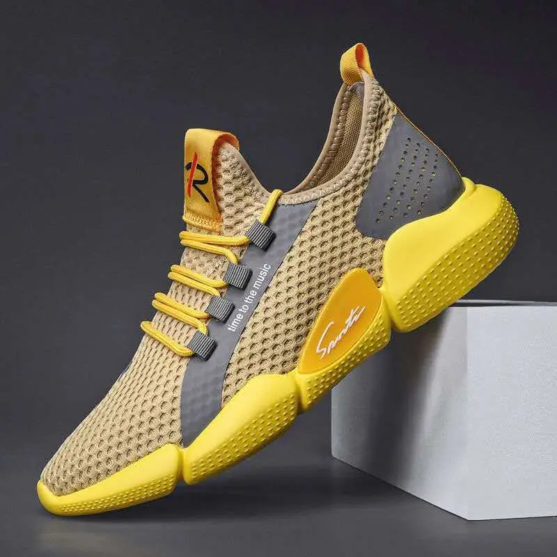 

fly knitting sport shoes for men light weight pvc sole fashion walking shoes cheap and good