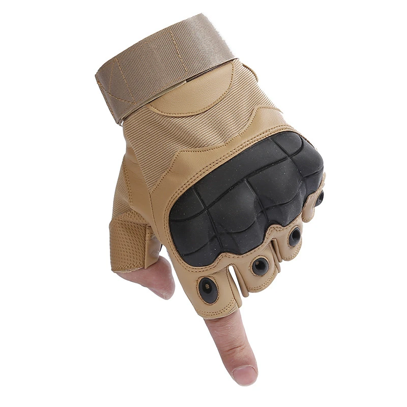 

Adjustable Custom design fingerless anti slip military gloves, 3 colors as shown