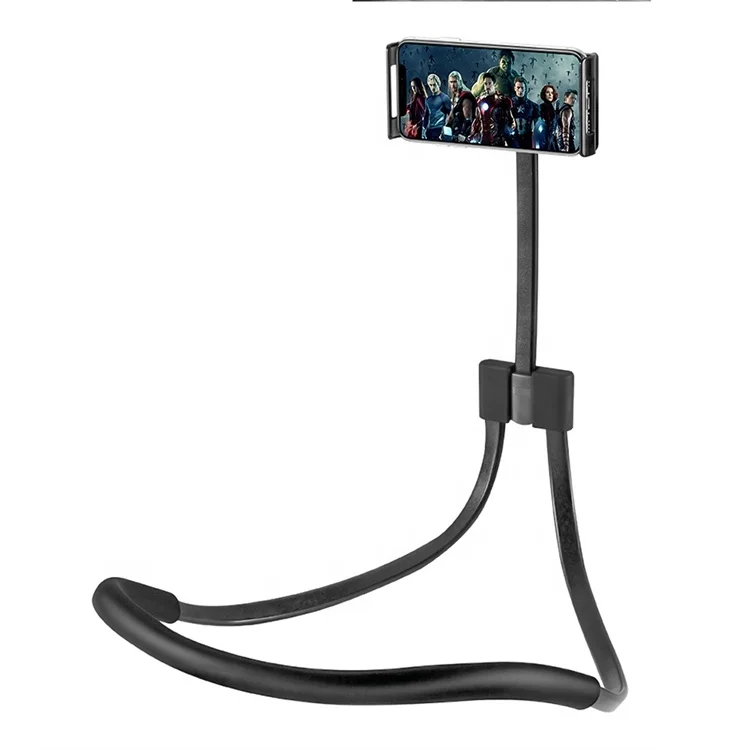 

2020 New Hands Free Cell Phone Lazy Hanging Neck Mount Holder Adjustable Tablet Stand for Desk, Black