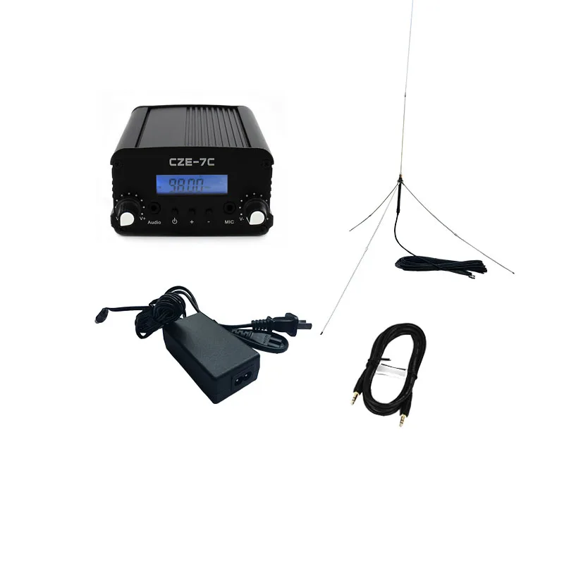 

7 watts wireless FM broadcasting Radio Station GP1 antenna FM Transmitter, Black