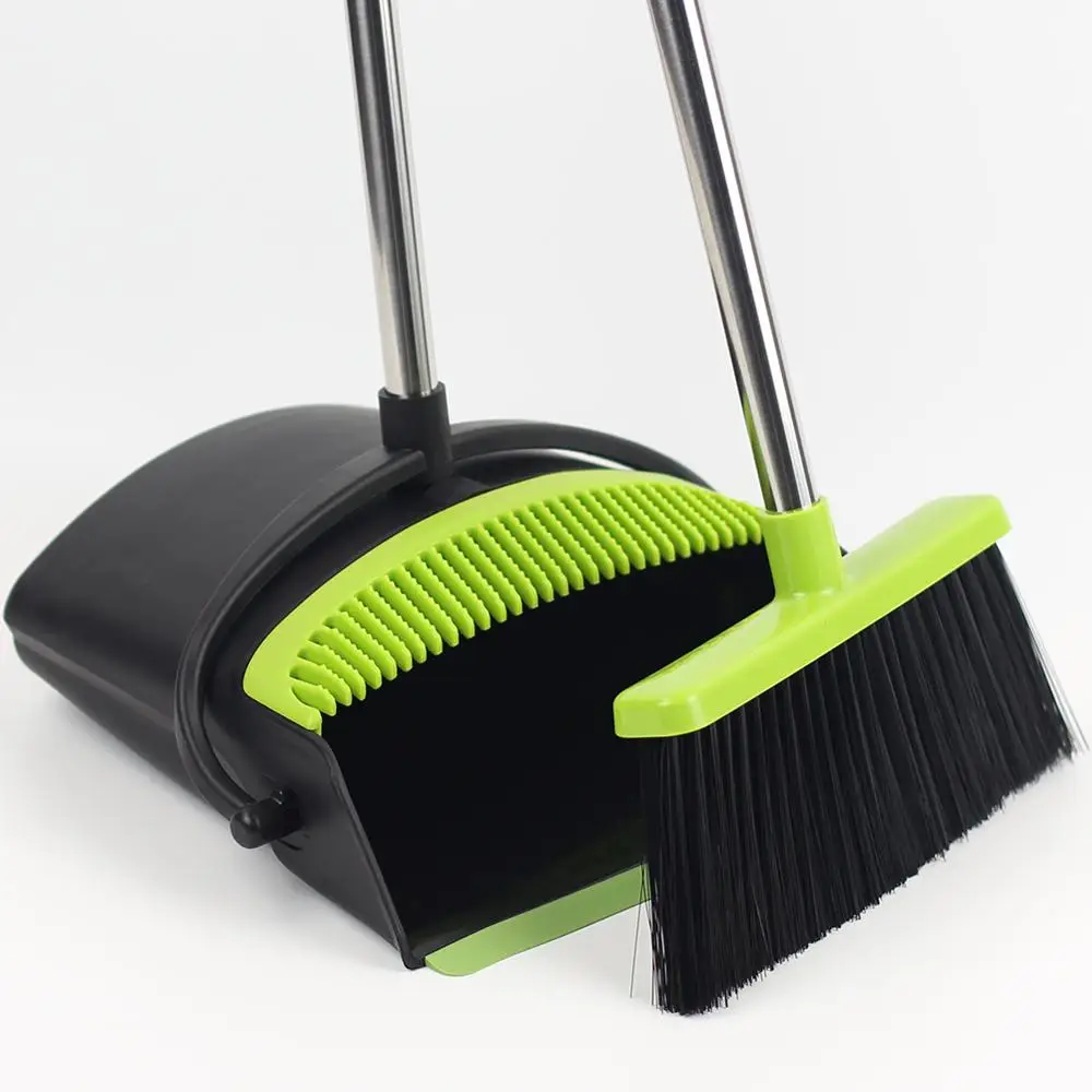 

Manufacturer wholesale Durable Material 3 In1Sweeping Tooth Stick Magic Folding Metal Plastic Broom and Dustpan Set Of Standing, Customized