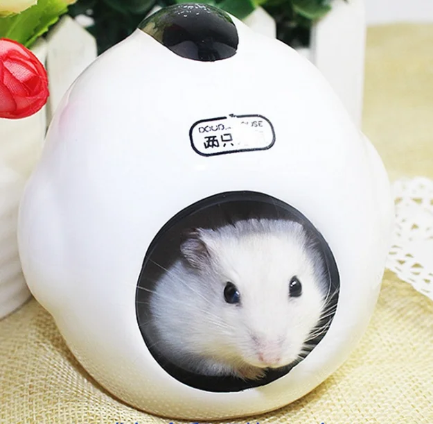 

wholesale hamster house ceramic little hamster nest, Black, grey, as per your special request