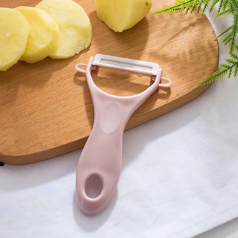 

Household Kitchen Planer Multi-function Apple Scraping Fruit Paring Ceramic Zesters Knife Potato Peeler, As photo