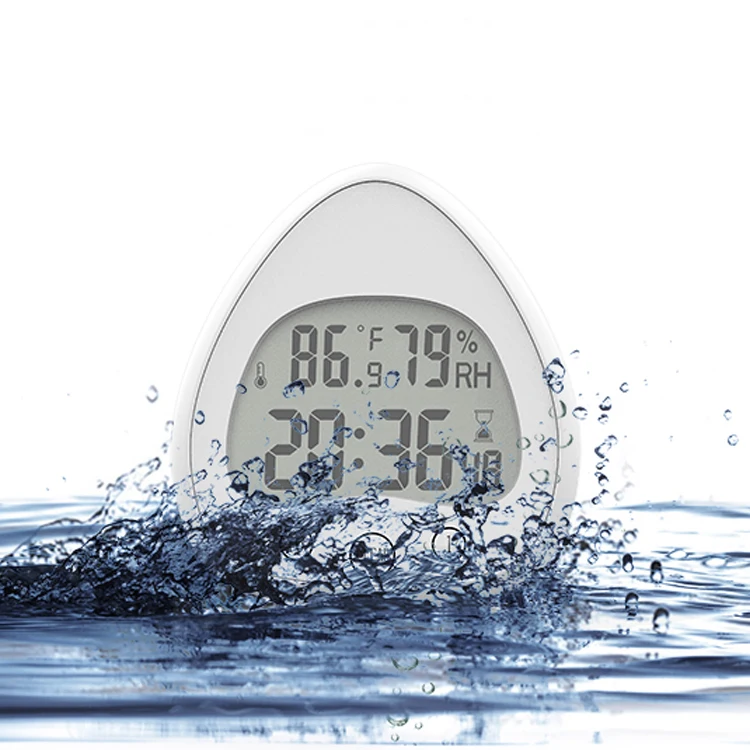 

Hot Waterproof Bathroom Clock Touch Button Hygrometer Countdown Bathroom Clock Kitchen Wall Clocks