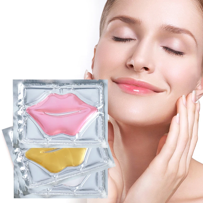 

Wholesale Pink 24K Gold Crystal Lip mask Private Label Organic Hydrating Plumper Collagen Lip Sleeping lip Mask
