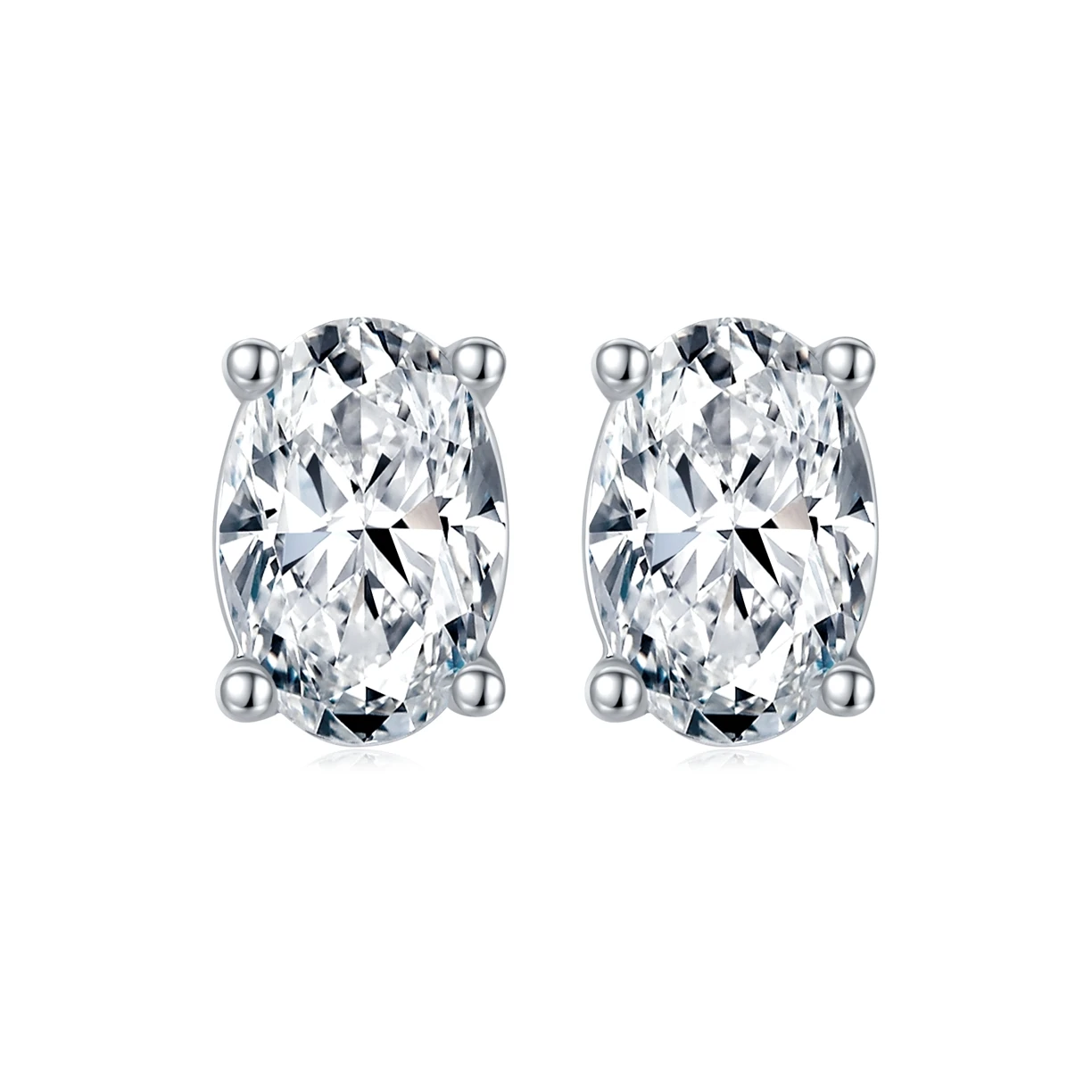 

DEF Color VVS Oval Moissanite Stud Earrings 5mm Lab Diamond Solitaire Earring For Women
