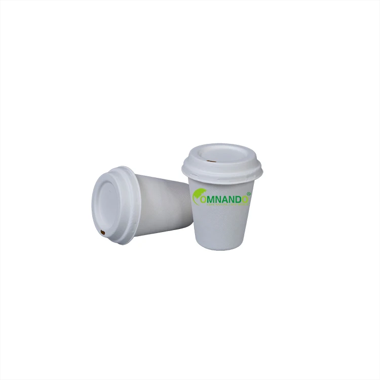 

2022 Hot selling 8oz sugarcane biodegradable disposable drinking cup lid biodegradable bagasse paper water coffee cup lid