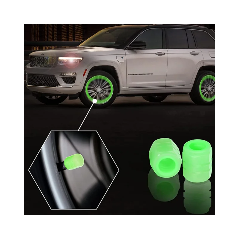 

Tire Air Cap Fluorescent Car Valve Glow Luminous Car Tire Valve Stem Caps//