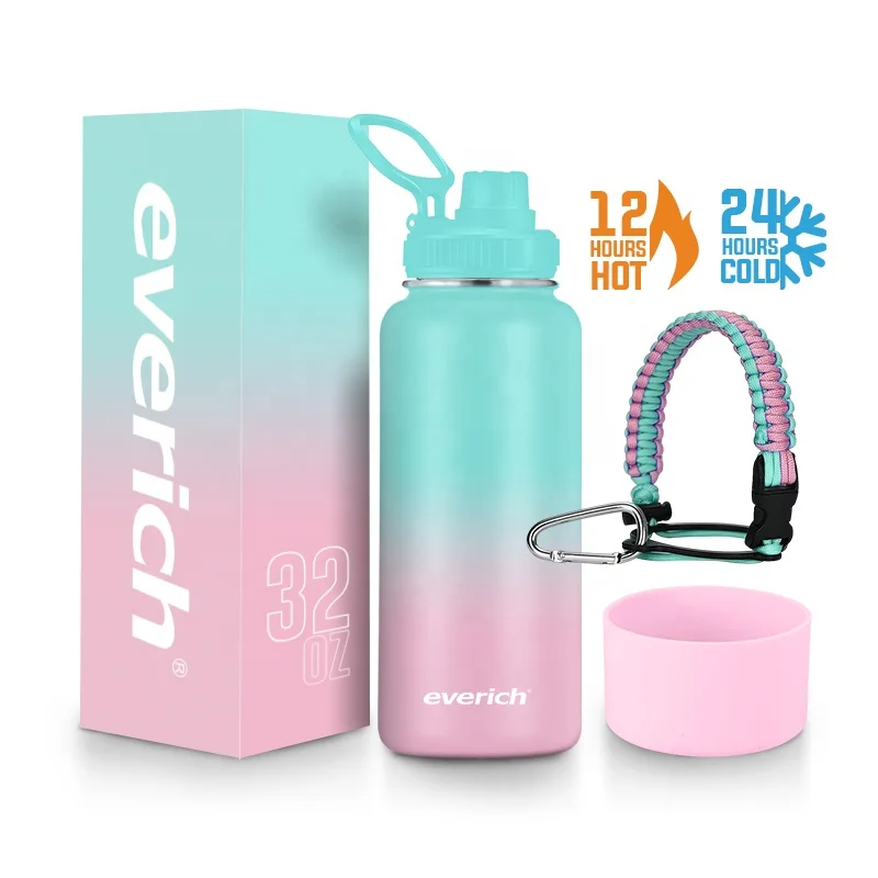 

Wholesale 32oz Double Wall Thermoses Sport Gym Vacuum Flask Insulated Stainless Steel Drink Water Bottle With Sports Lid