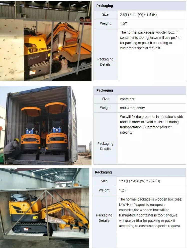 Cylinders Strong Power Mini Excavator 0.8 Ton 2 Ton Xiniu Mini Excavator XN08 Rhinoceros Micro Excavator XN08