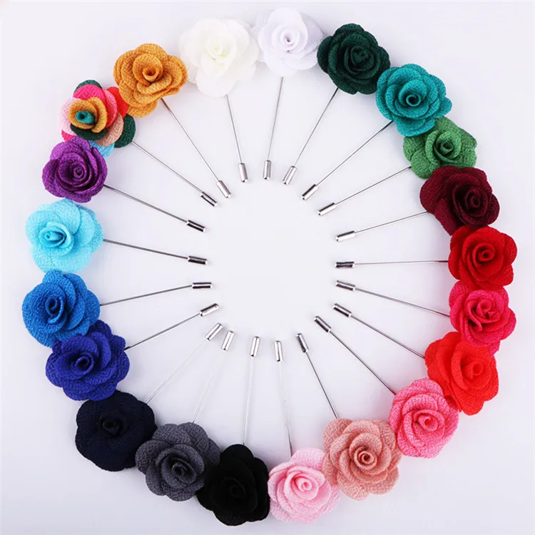 

Best sale fashion Fabric Crafts Lapel Pins for Wedding Suit, Colors