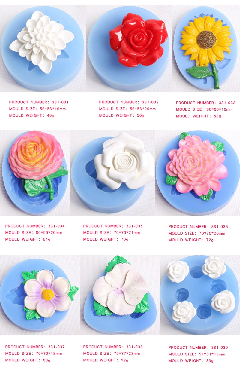 Cake bougie Decor DIY 3D pivoine fleur forme fondant Moule silicone SugarcraY_wf