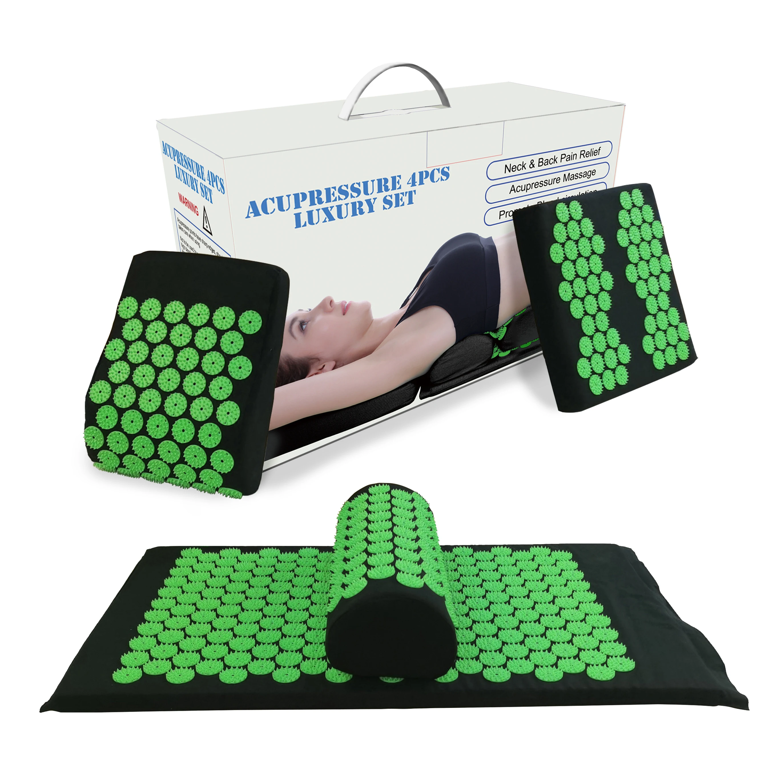 

Drop Shipping Thicken Organic Cotton Body Foot Massage Acupuncture Mattress Yoga Acupressure Mat and Pillow Set