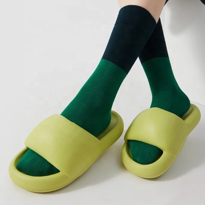 

Top Seller Light Weight Anti-slip Women Men Sandals Soft Thick Sole House Slides Pure Color Indoor Eva Slippers, White, orange, yellow, pink, green, mustard green, black, grey