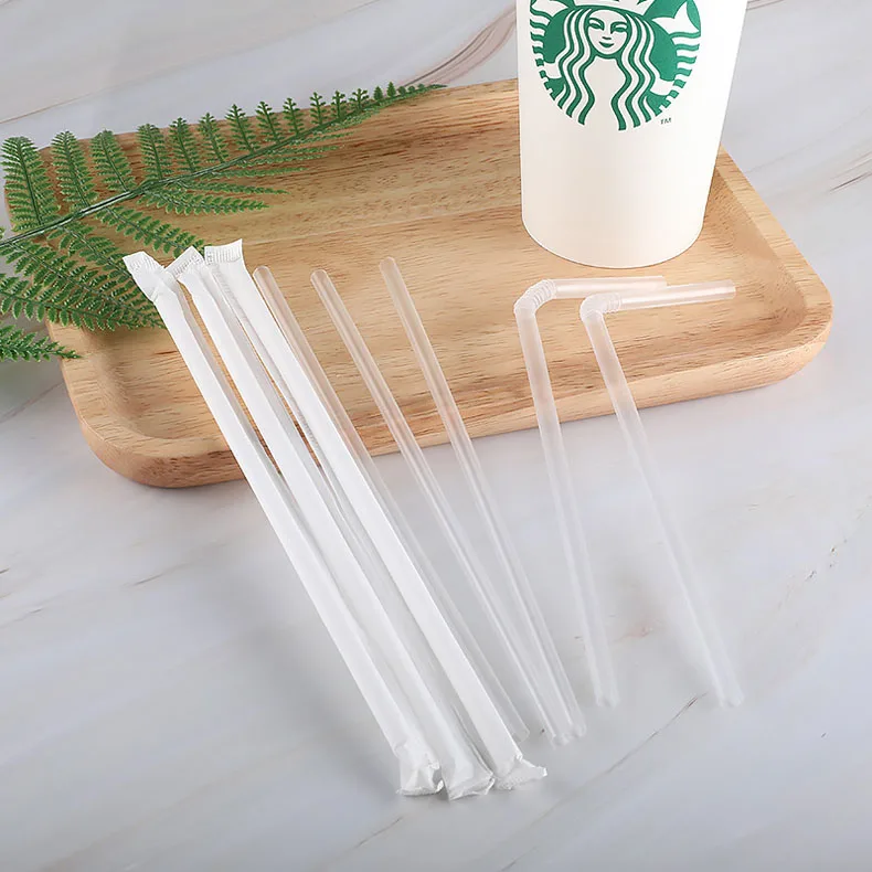 

Disposable Transparent Plastic Straw Independent Packaging Flat Mouth Design Straight Straw Curved Straw In Stock Wholesale