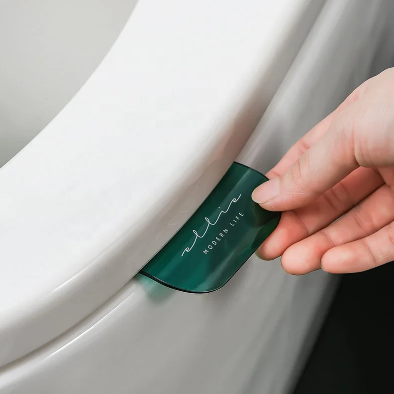 

PP Transparent Square Design Toilet Seat Cover Lifter, Red, green, white