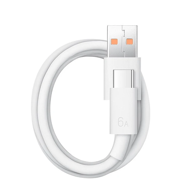 

6a Usb Type-c Cable Super Quick Charge Usb-c Fast Charging Mobile Phone Data Cable For Huawei, White