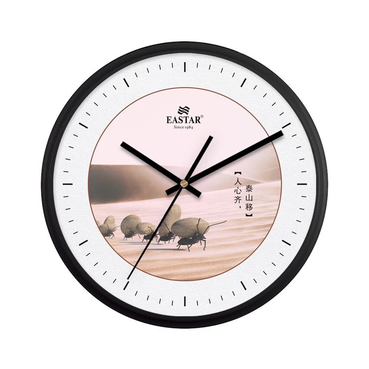 
12Inch customer style custom picture custom silent scanning round quartz wall clock 