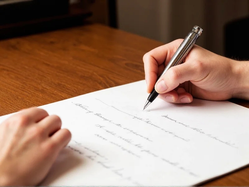 Handwriting legal will on wooden desk