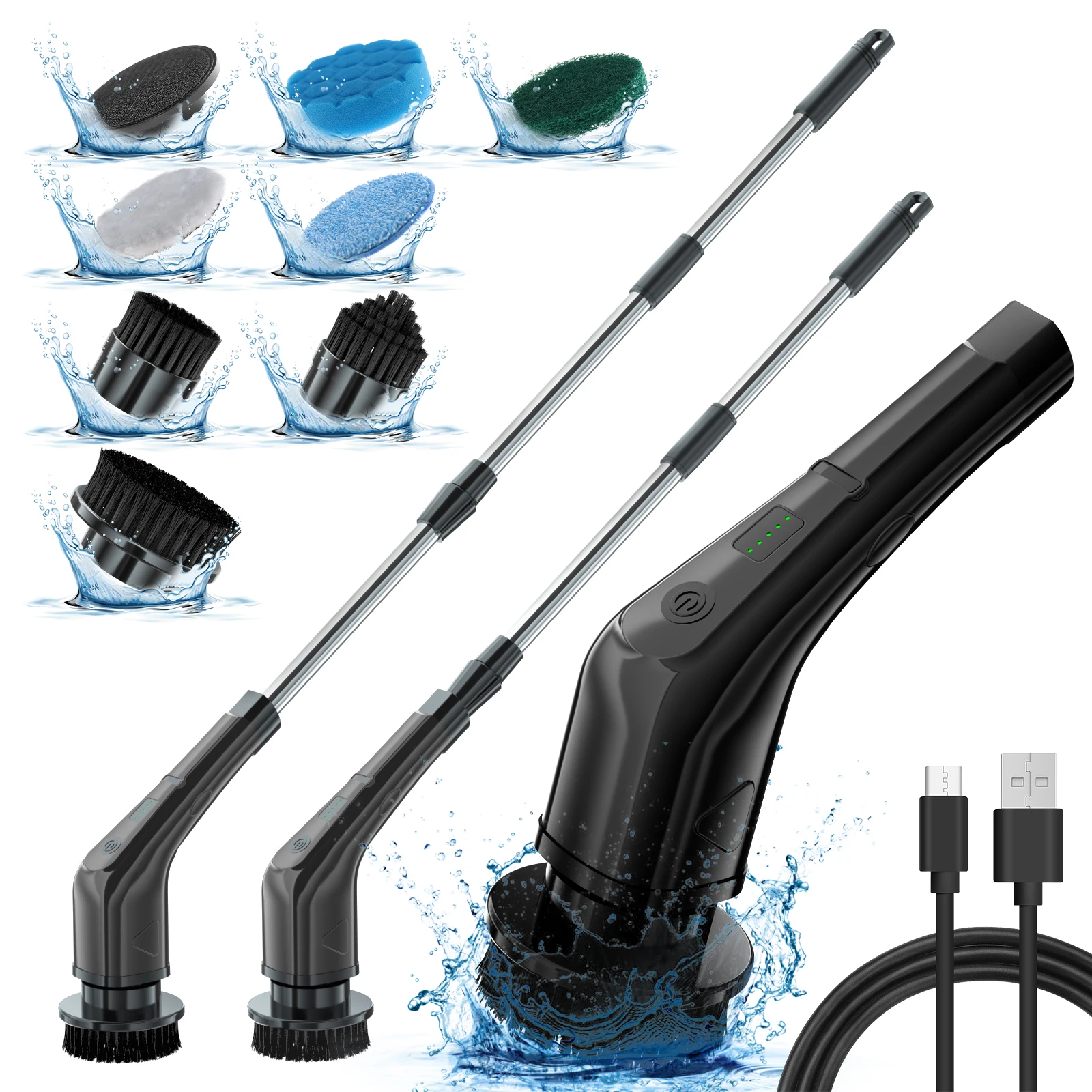 2025 New Cordless 7 in 1 Electric for 2500mAh Plastic Cleaning Brush for Room Shower Bathtub Glass Car