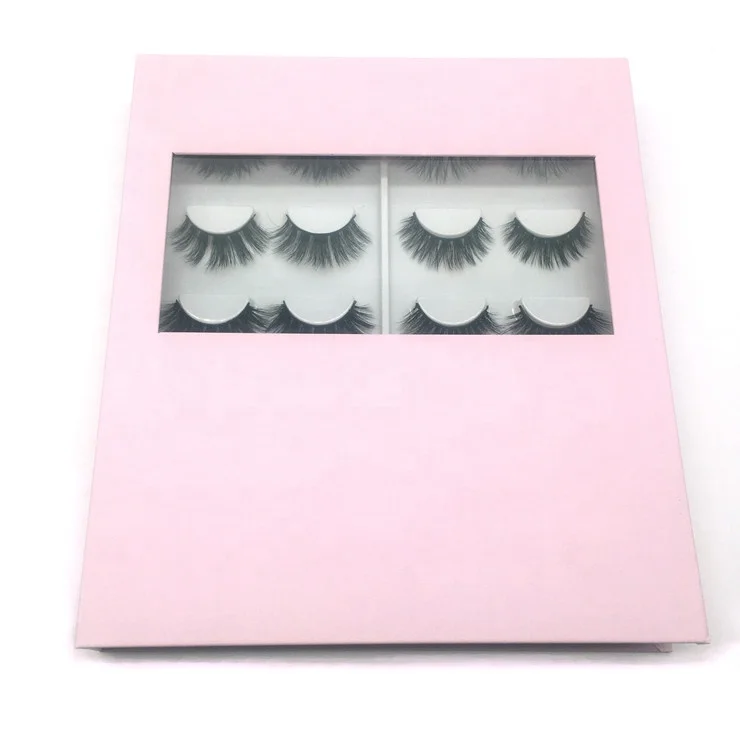 

10 pair pink private label false custom mink eyelash book