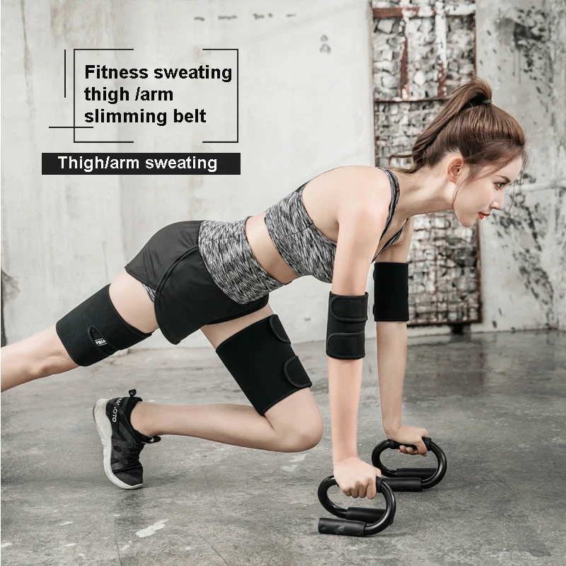 

Thin thighs sweating with sports sweating men and women fitness training thin legs and thin arms sweating straps, Black, gray