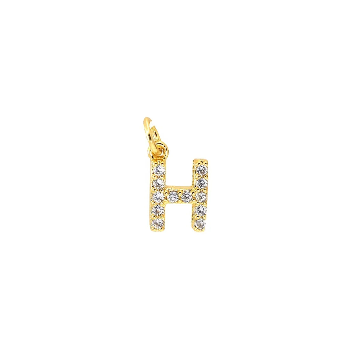 

Factory Wholesale Jewelry Tiny Letter Micro Pave CZ Charm Customized Letter pendant For Necklace and Bracelet