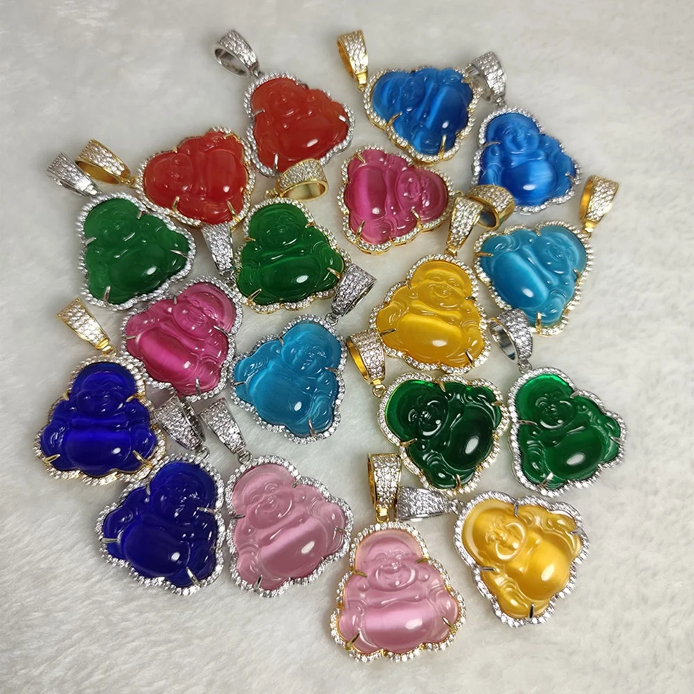 

Mister Jewelry 2020 Clear Pink Jade Buddha Pendant Necklace