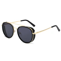 

Superhot Eyewear 12361 Fashion 2020 Men Round Side Shield Spring Hinge UV400 Steampunk Sunglasses