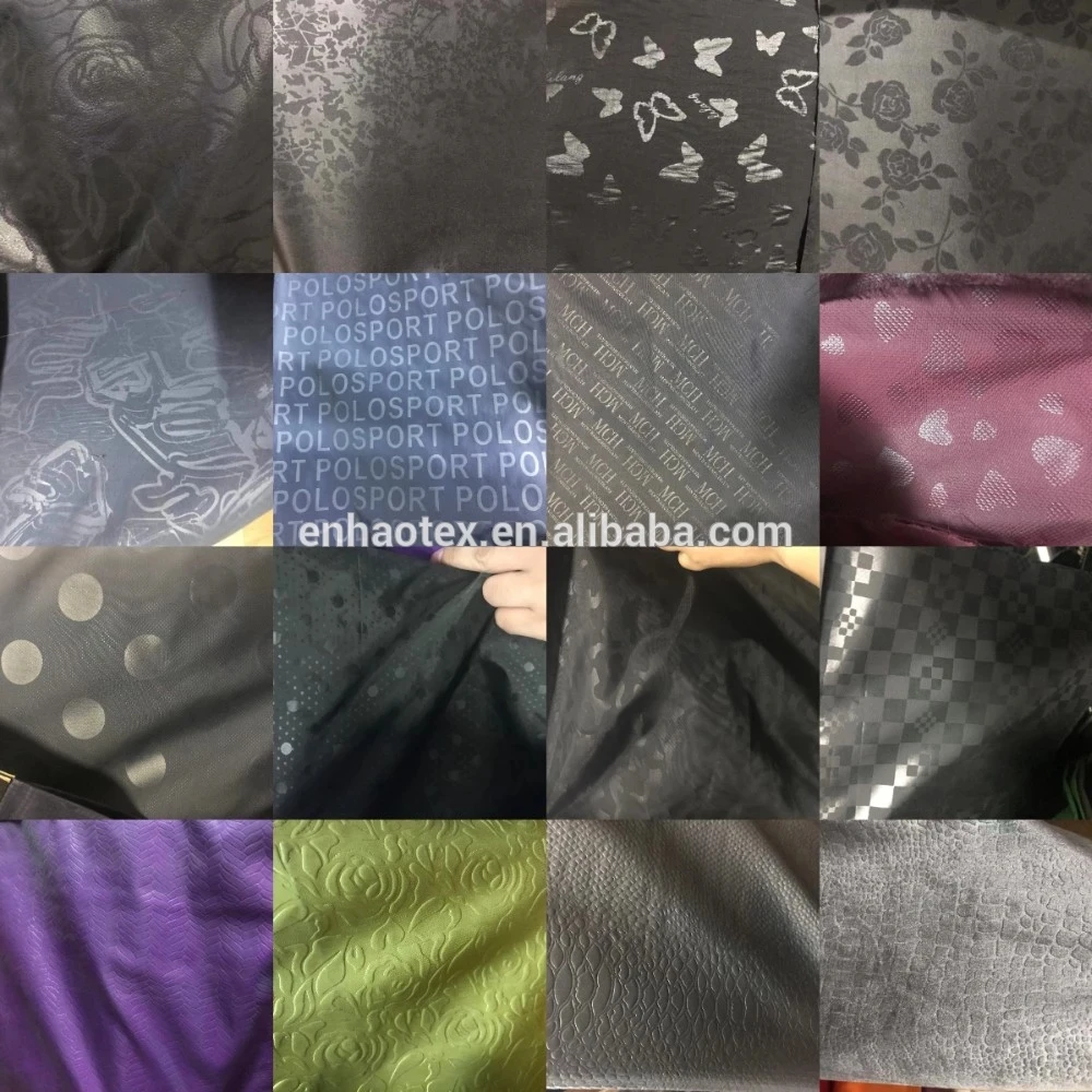 300t 全沉闷涤纶塔夫绸面料羽绒服服装面料与 pimo cire 完成浮雕塔夫