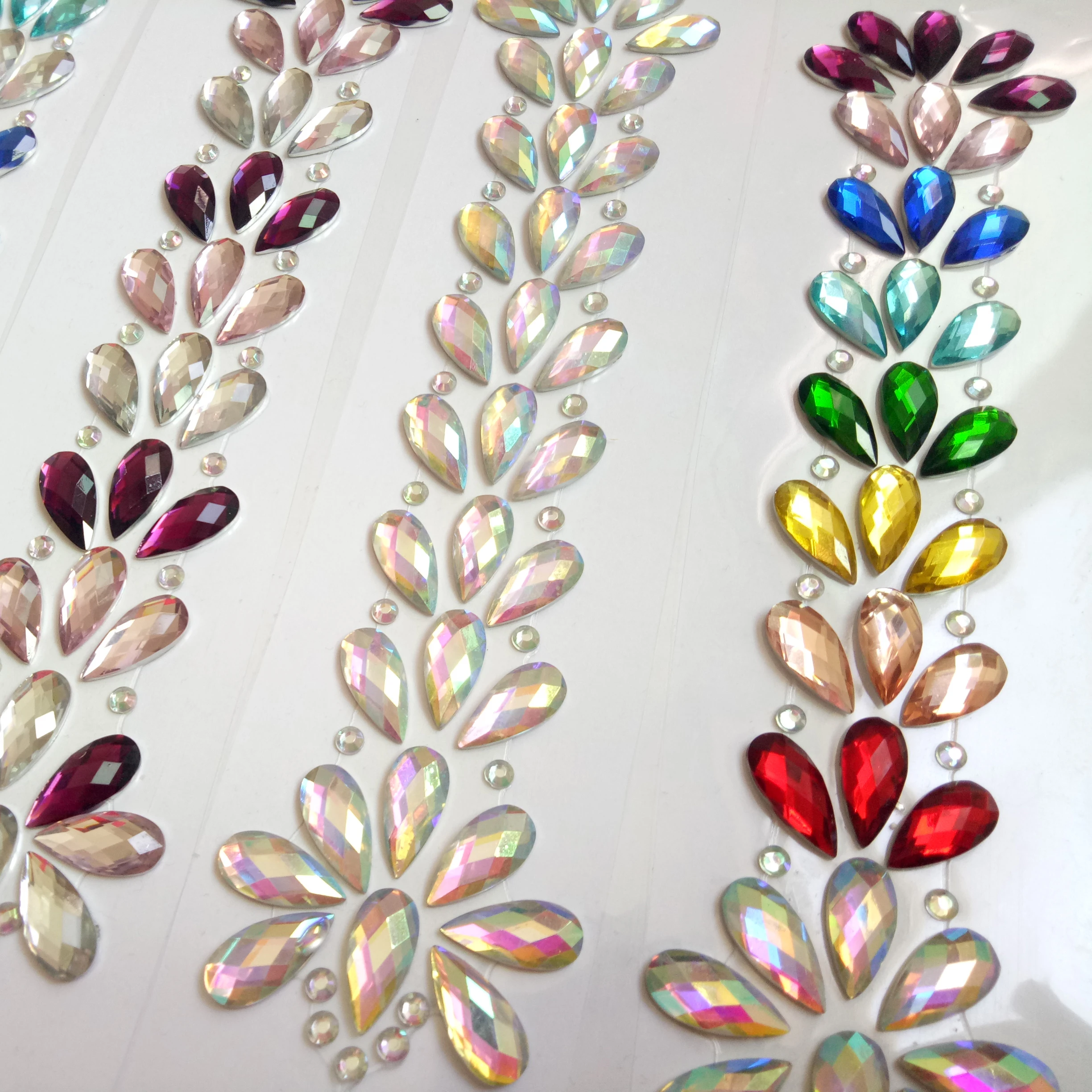 
women self adhesive crystal bead head band hair jewelry for braids 