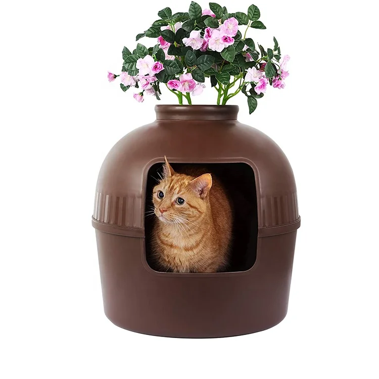 

Sohpety Custom New Design Large Enclosed Pet Smart Hidden Toilet Planting Cat Litter Box, 2 colors