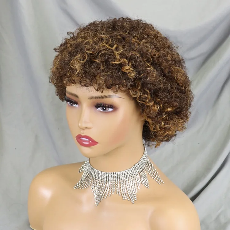 Short Machine Made Cuticle Aligned Hair Cheap Human Hair Wigs Wholesale Natural Short Wigs