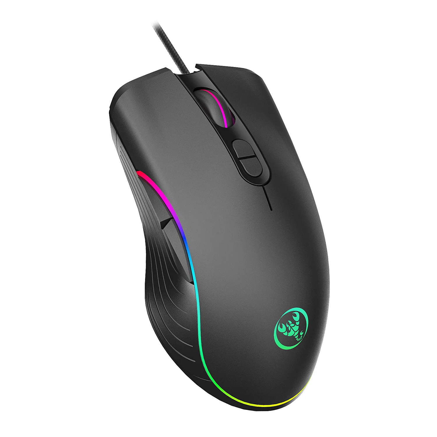 

Best Selling 7D Optical RGB LED Lighting Programmable Computer Gaming Mouse Adjustable DPI 7600 Silent Wired Mouse