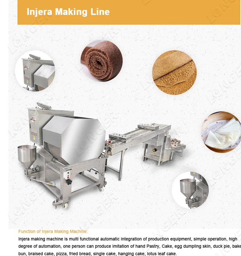 Longer Food Machinery Automatic Processing Ethiopian Injera Making
