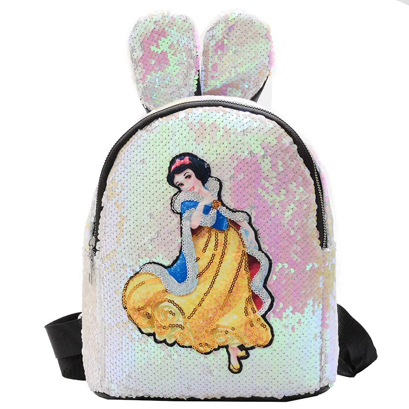 

New Arrival Little Princess Cartoon Kids Book Bag Sequin School Backpack for Preschool Kindergarten Elementary, Black, rose, pink,white,black