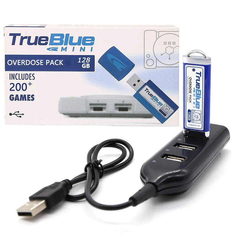 

203 in 1 for 2 Players 64 GB True Blue Mini OverDose Pack for PlayStation Classic