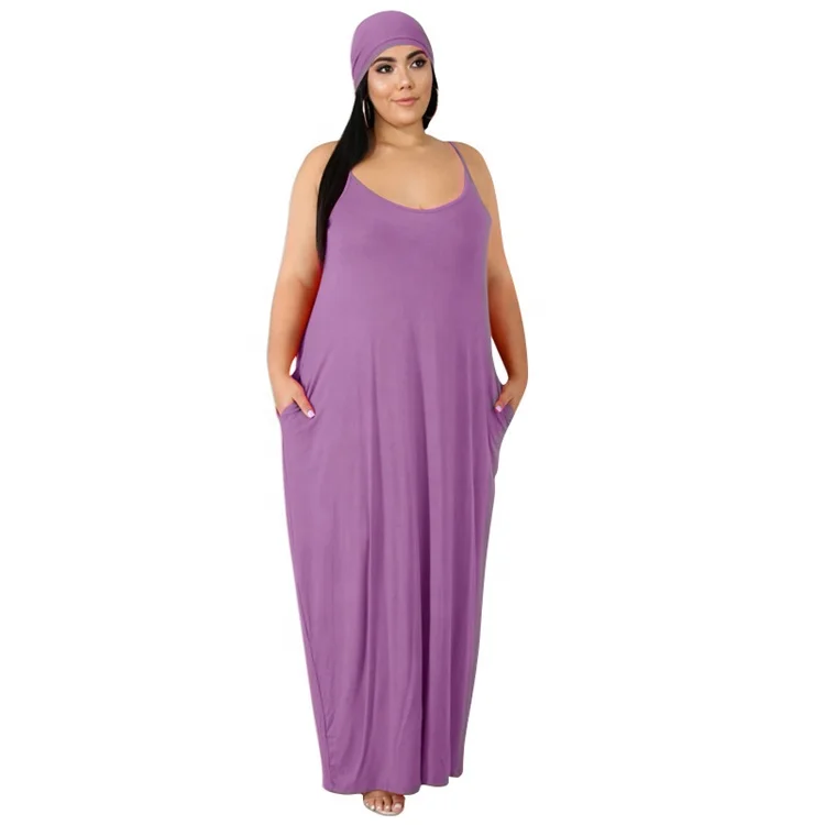 

LW 20708 Hot sale 10 colors solid loose with long sling belt women sexy maxi long dress plus size