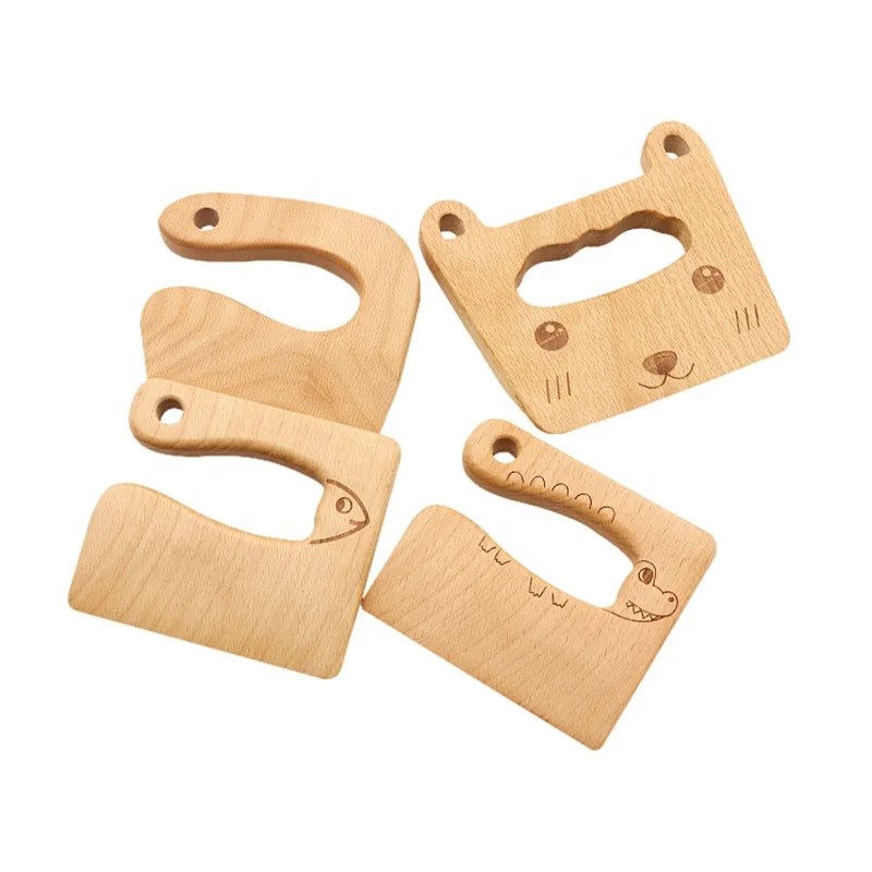 

Ready to Ship Handmade Cute Wooden Kids Knife for Cooking and Safe Cutting Chopping