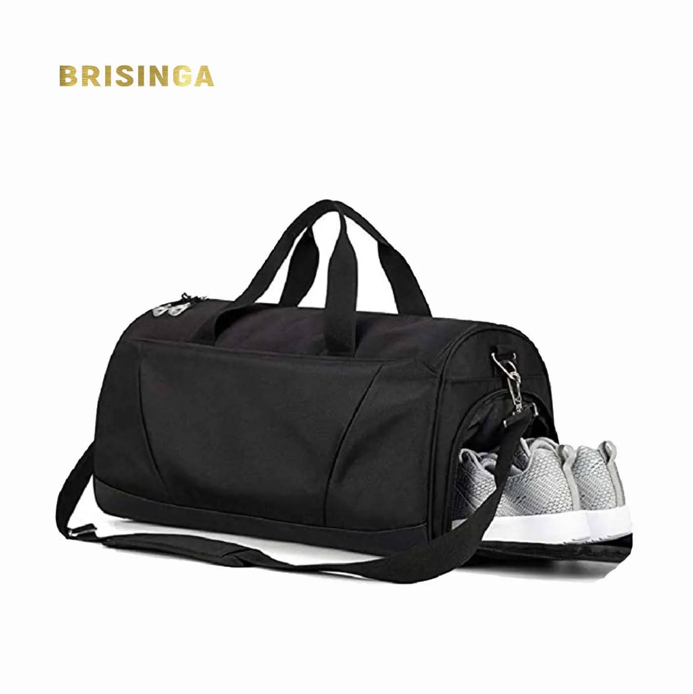 

large black custom logo waterproof shoe compartment overnight duffle bag men women outdoor luggage travel duffel gym sport bag