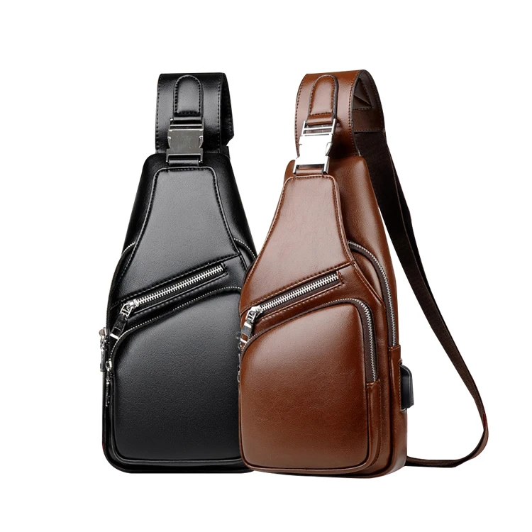 

Hot selling man bags boys shoulder leather shoulder bag Accept Customized Logo, Brown black