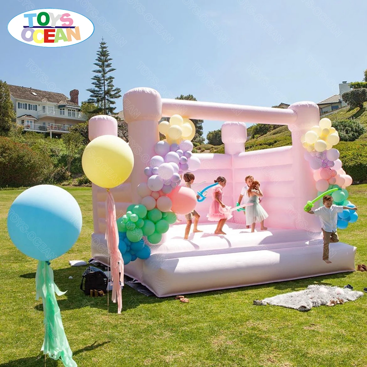 

2021 new design hot sale inflatable white wedding bounce room children trampoline castle wedding tent for sale