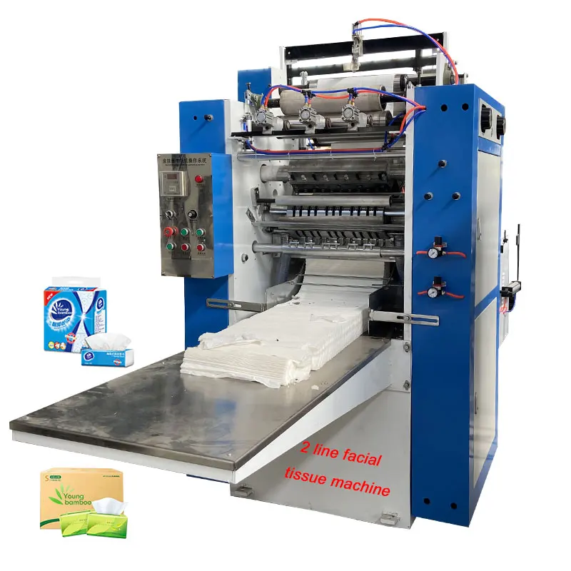 

Small business facial tissue paper making machine production line 2 lines with facial tissue box packing machine